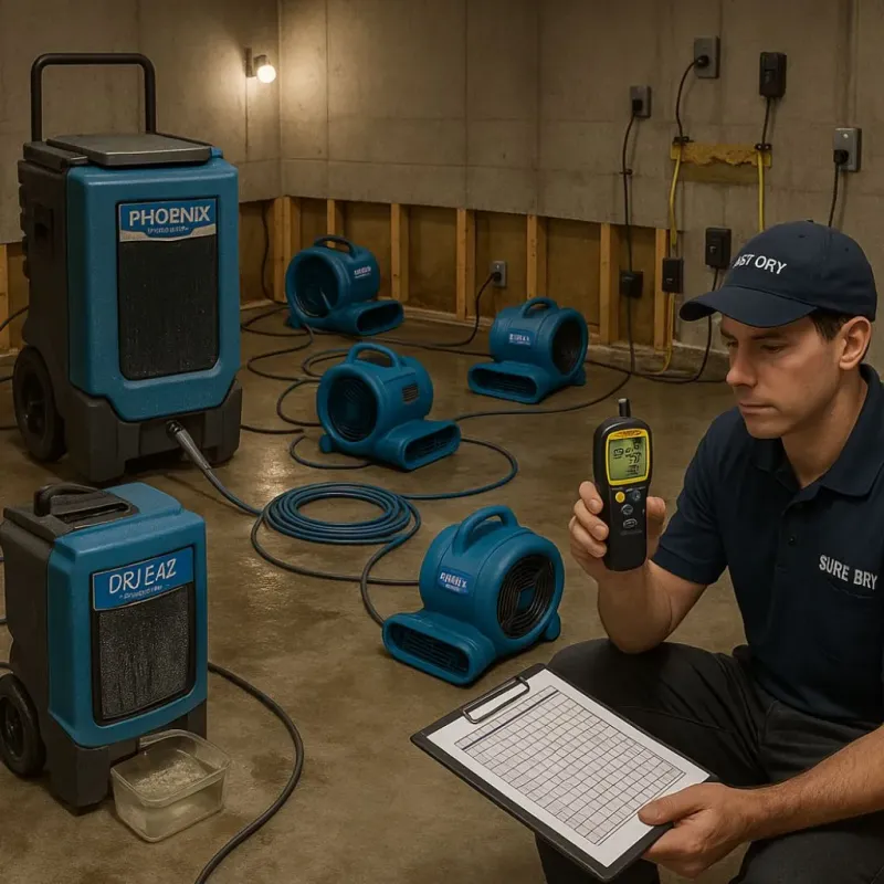 Structural Drying and Dehumidification process in Lakewood Club, MI
